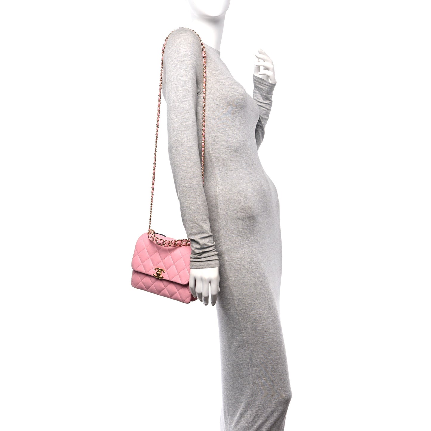 Caviar Quilted Mini Coco First Flap Pink