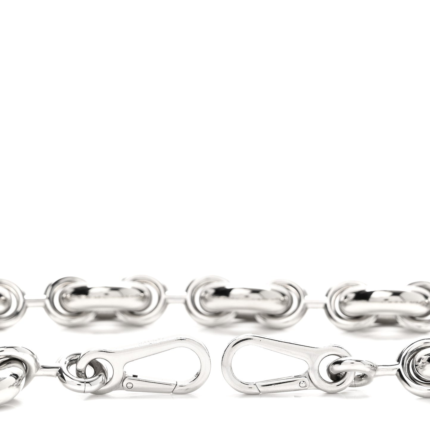 Brass Donut Chain Shoulder Strap Silver