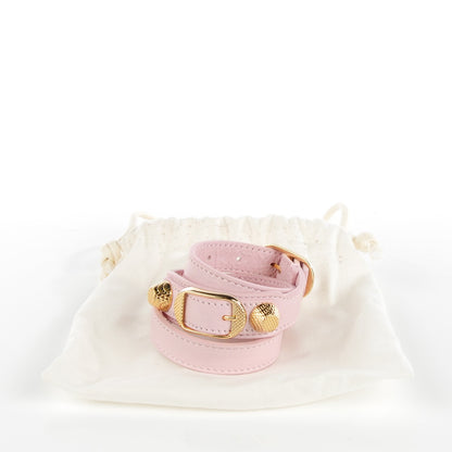 Balenciaga Agneau Giant 12 Gold Hardware Triple Tour Bracelet S Rose Poudre 4 of 8