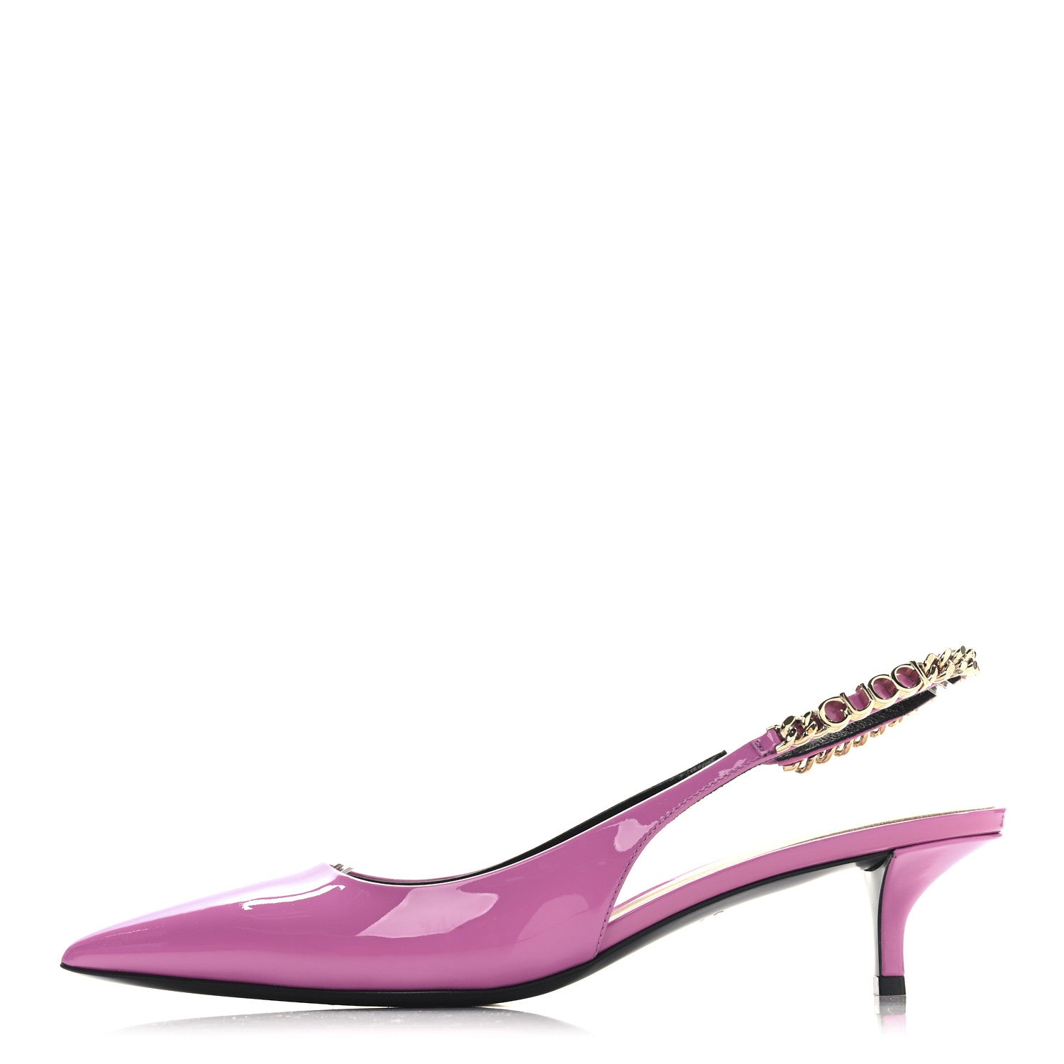 Gucci Patent Signoria 35mm Slingback Pumps 38.5 Libre Pink 1 of 10