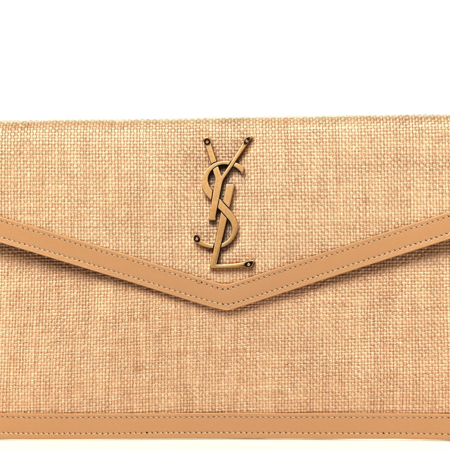 Micro Raffia Uptown Pouch Natural Hay Blush
