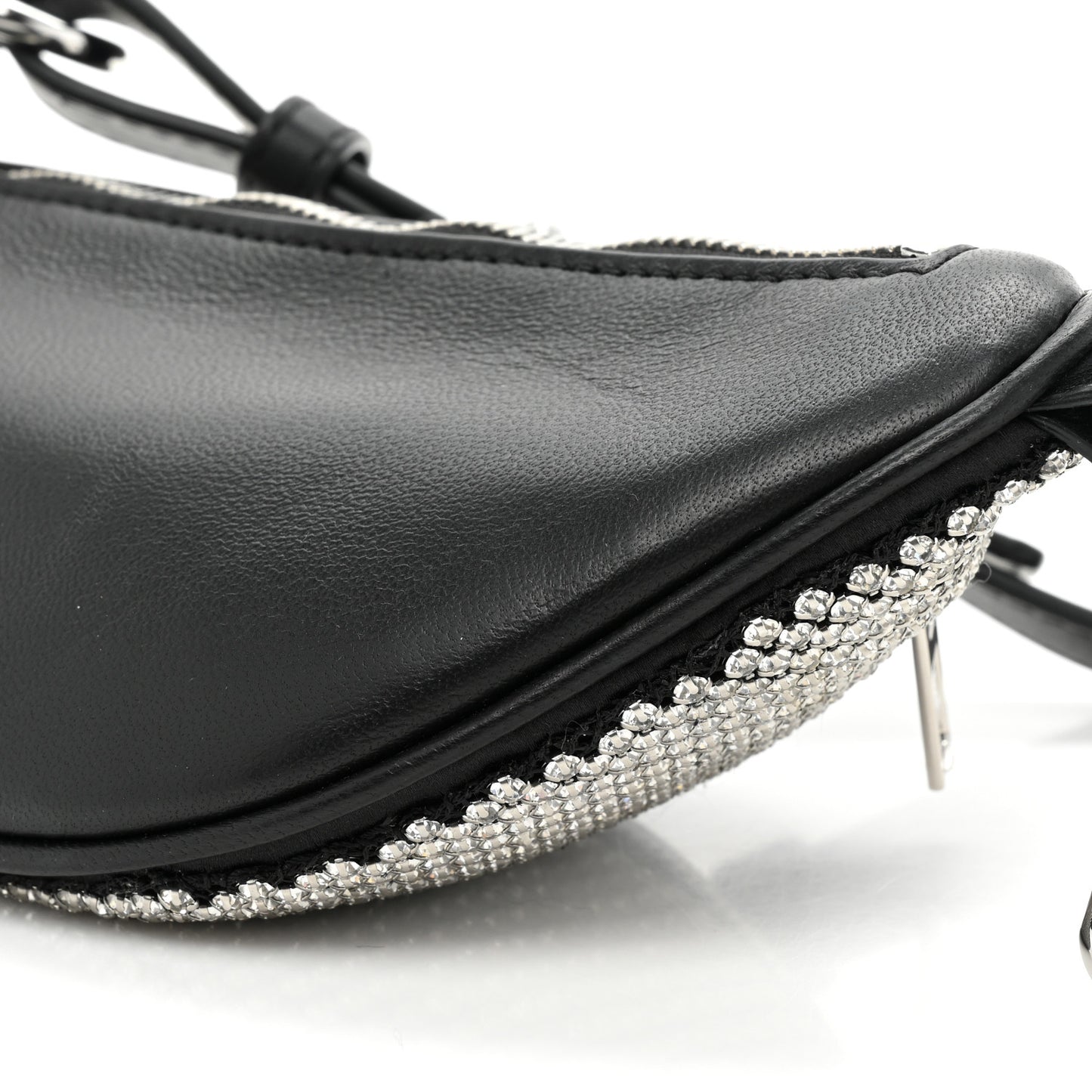 Rhinestone Mesh Mini Attica Belt Bag Black