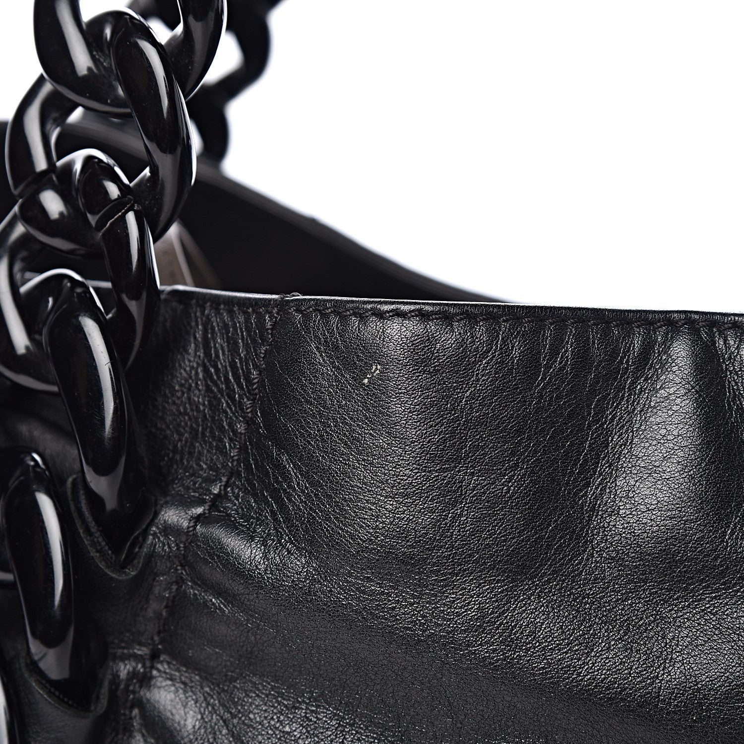 Chanel Calfskin Modern Chain Rhodoid East West Tote Black 12 of 16