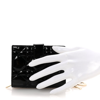 Christian Dior Patent Cannage Lady Dior Eden Wallet Black 2 of 7