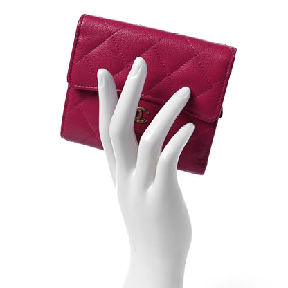 Chanel Caviar Quilted Compact Flap Wallet Pink 2 of 9