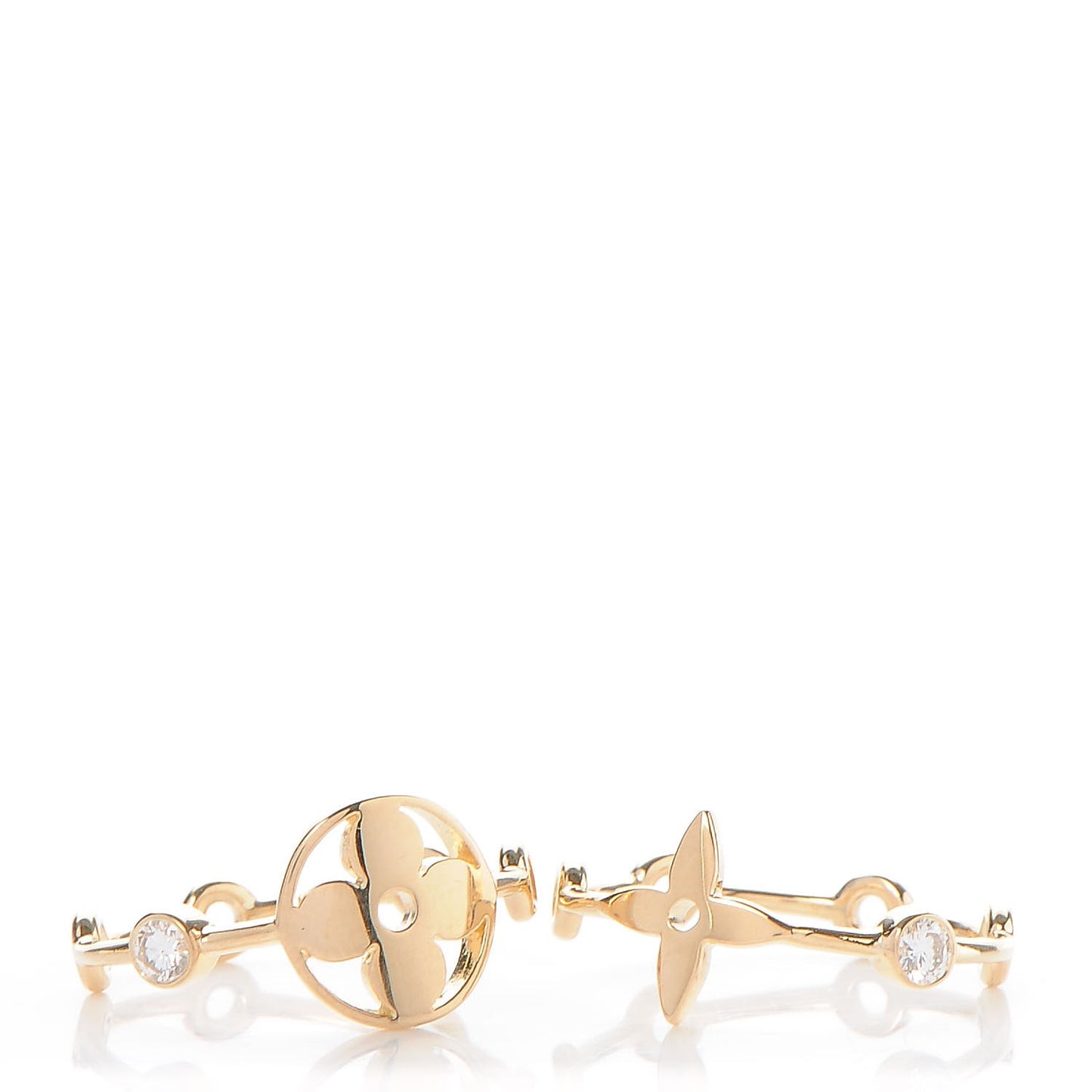 18K Gold Diamond Monogram Idylle Blossom Ring Set 53 6.5
