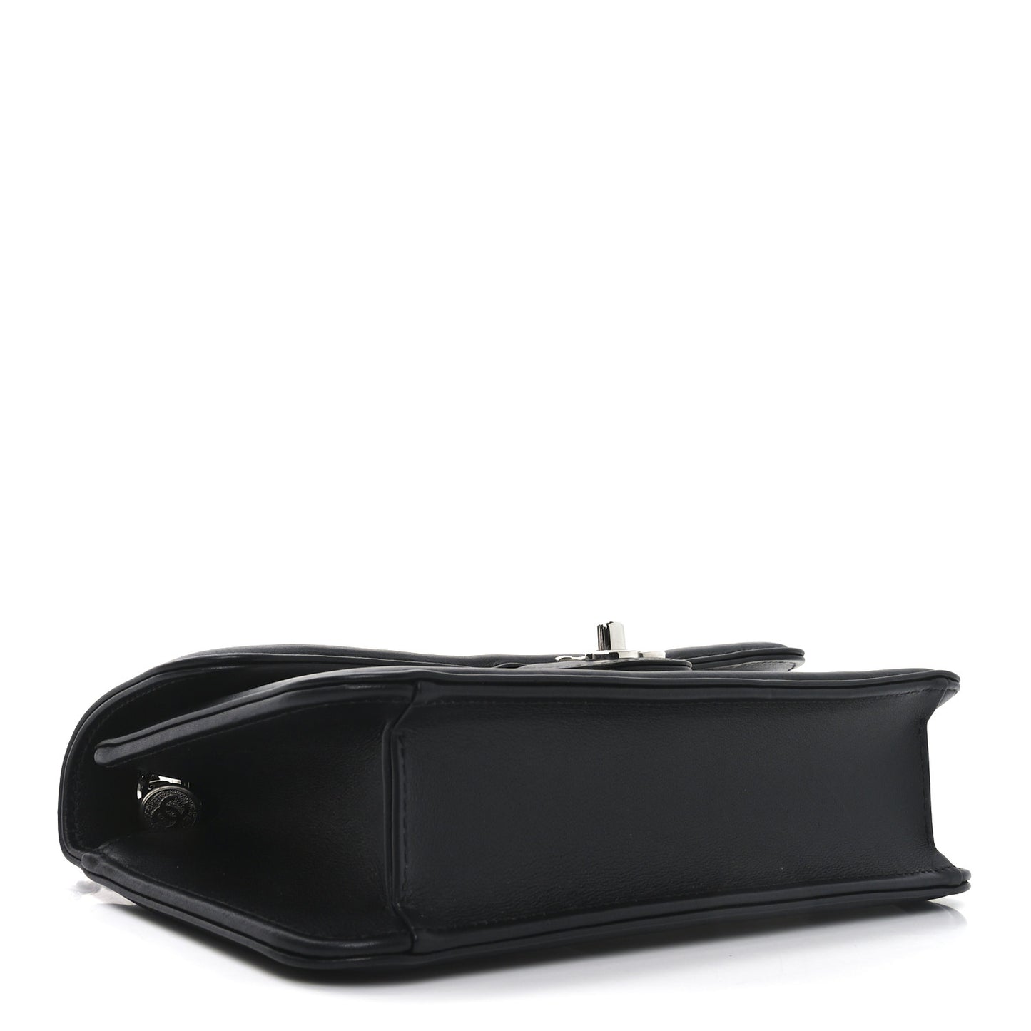 Lambskin Calfskin Small Chocolate Bar Flap Bag White Black