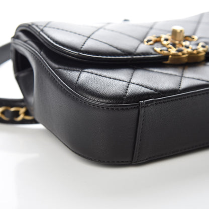 Chanel Lambskin Quilted Chain Infinity Waist Belt Bag Black 8 of 9