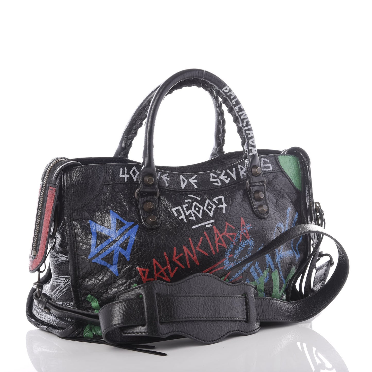 Agneau Graffiti All Over Classic Hardware S City Black Vert Rouge