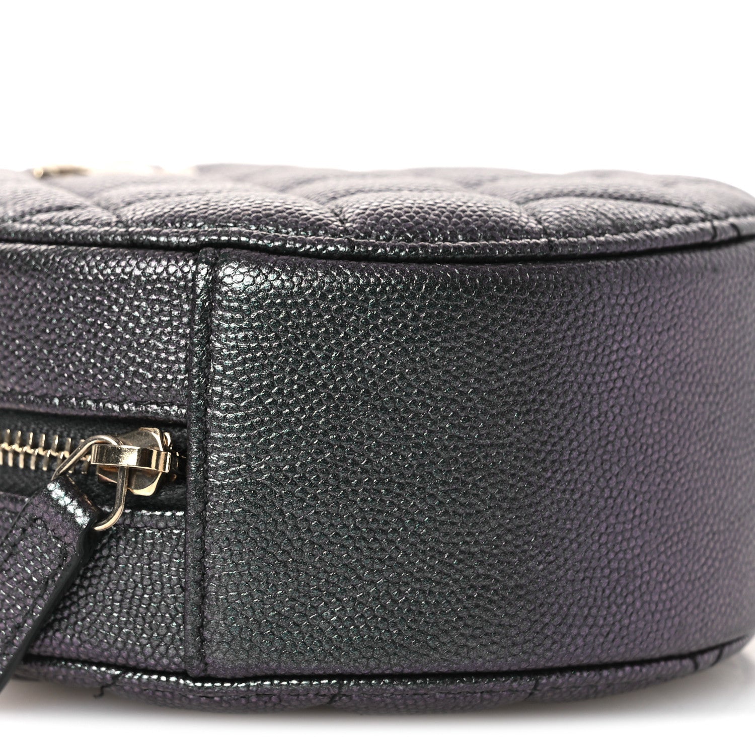 Chanel Iridescent Caviar Quilted Round Clutch With Chain Black 9 of 11