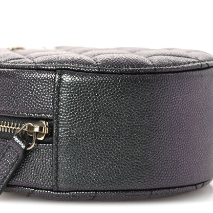 Chanel Iridescent Caviar Quilted Round Clutch With Chain Black 9 of 11