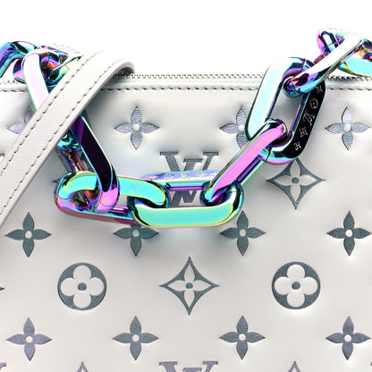 Louis Vuitton Lambskin Embossed Monogram LV Ski Coussin BB Gray 9 of 11