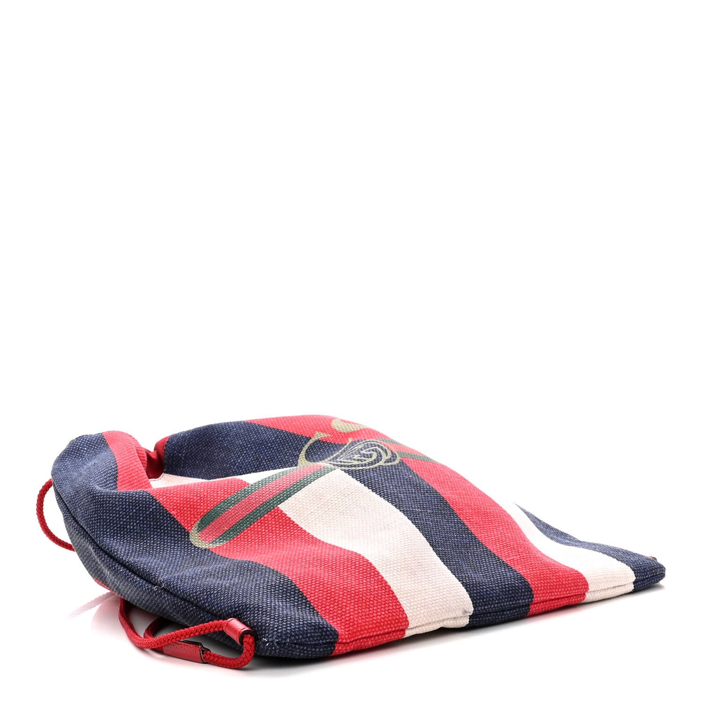 Canvas Logo Sylvie Stripe Drawstring Backpack Red