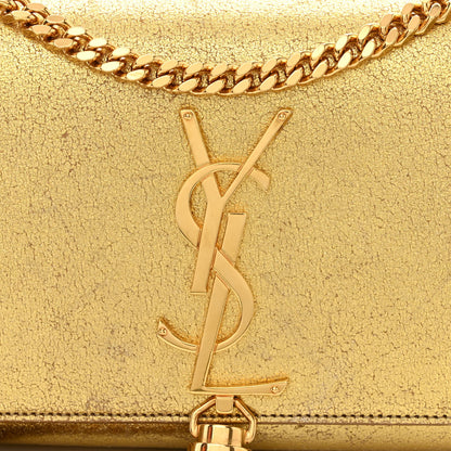 Saint Laurent Metallic Calfskin Small Classic Monogram Kate Tassel Satchel Gold 8 of 12