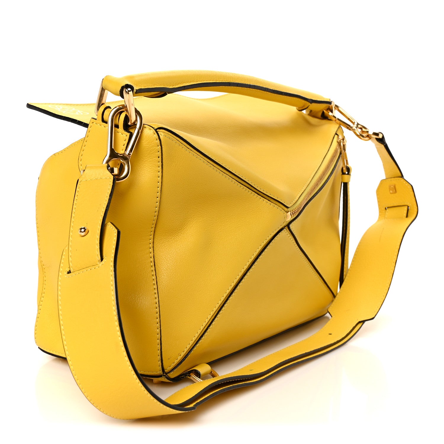 Loewe Calfskin Medium Puzzle Bag Yellow 3 of 11