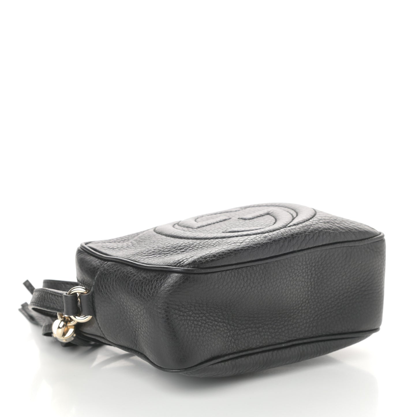 Pebbled Calfskin Small Soho Disco Bag Black