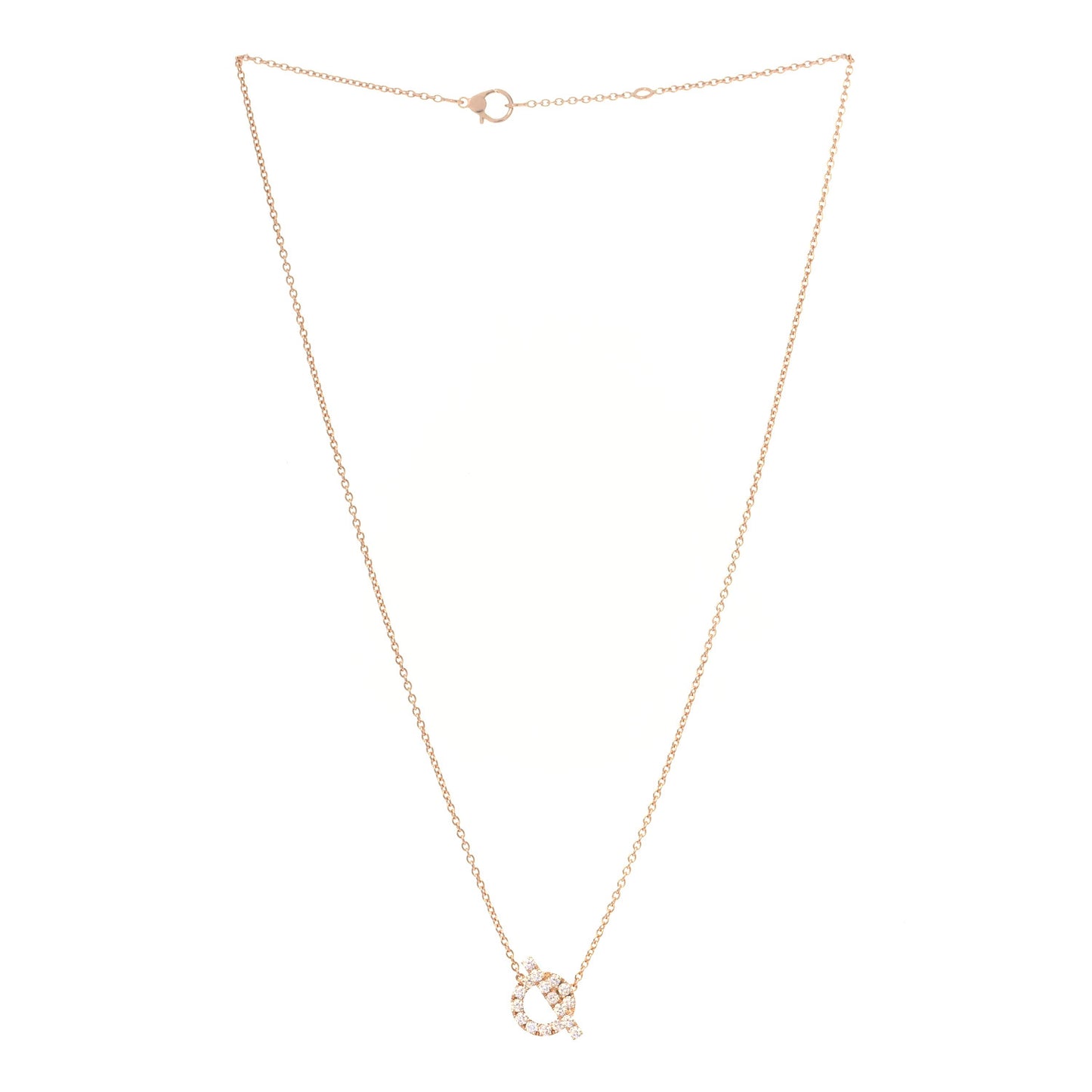 18K Rose Gold Diamond Finesse Pendant Necklace