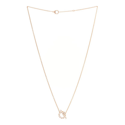 Hermes 18K Rose Gold Diamond Finesse Pendant Necklace 2 of 4