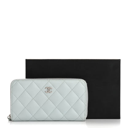 Chanel Caviar Quilted Medium Zip Around Wallet Light Blue 12 of 12