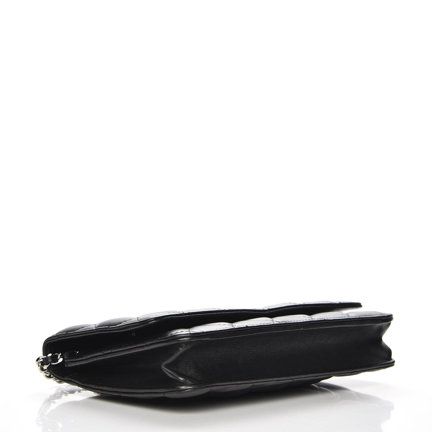 Lambskin Quilted Wallet On Chain WOC Black