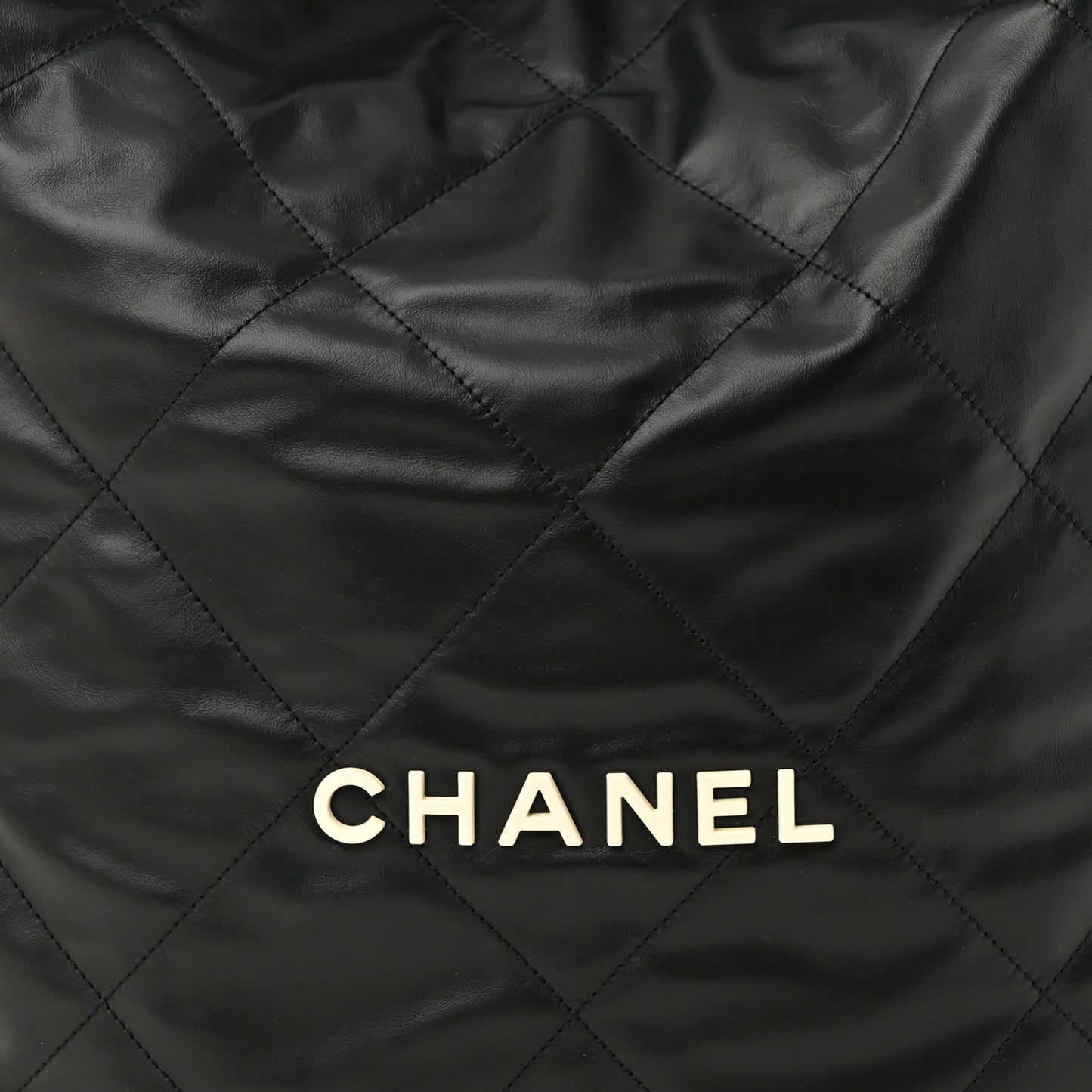 Calfskin Quilted Large Chanel 22 Black