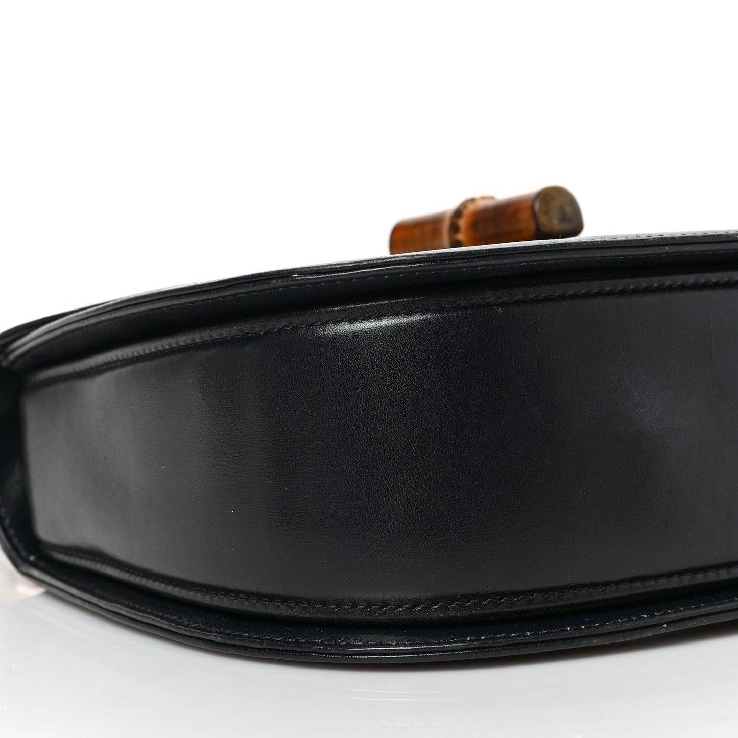 Calfskin Bamboo Top Handle Bag Black