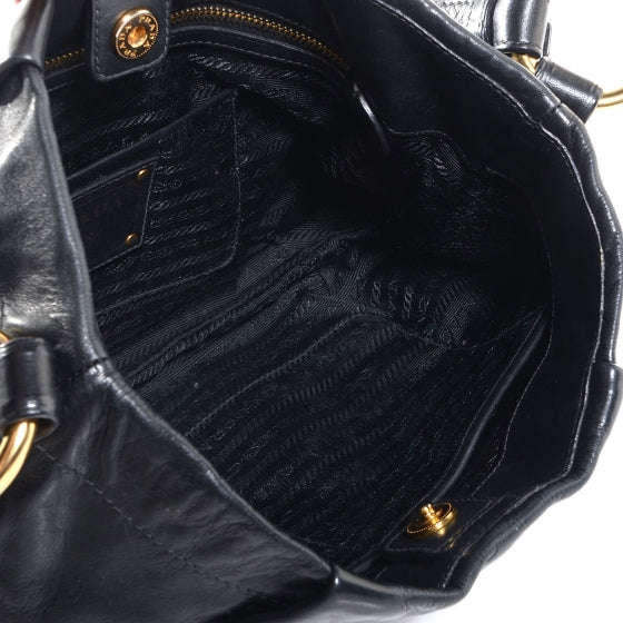Prada Soft Calf Pleated Hobo Nero Black 5 of 11