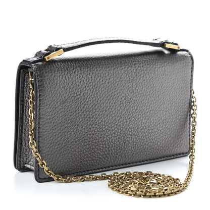 Christian Dior Metallic Grained Calfskin J'Adior Clutch Gunmetal 3 of 10