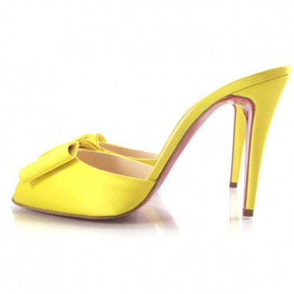 Christian Louboutin Satin Joli Noeud 957 Slides 40.5 Yellow 2 of 8