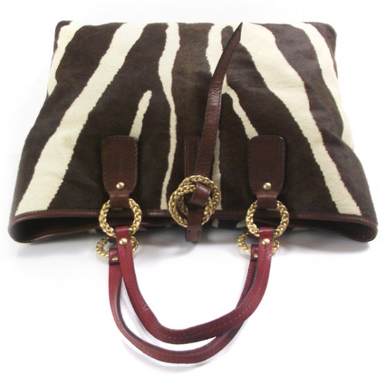 Calf Hair Zebra Print Tote