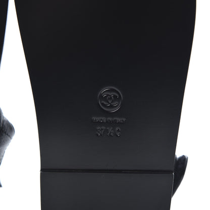 Chanel Grained Calfskin Velcro Dad Sandals 37.5 Black 6 of 8
