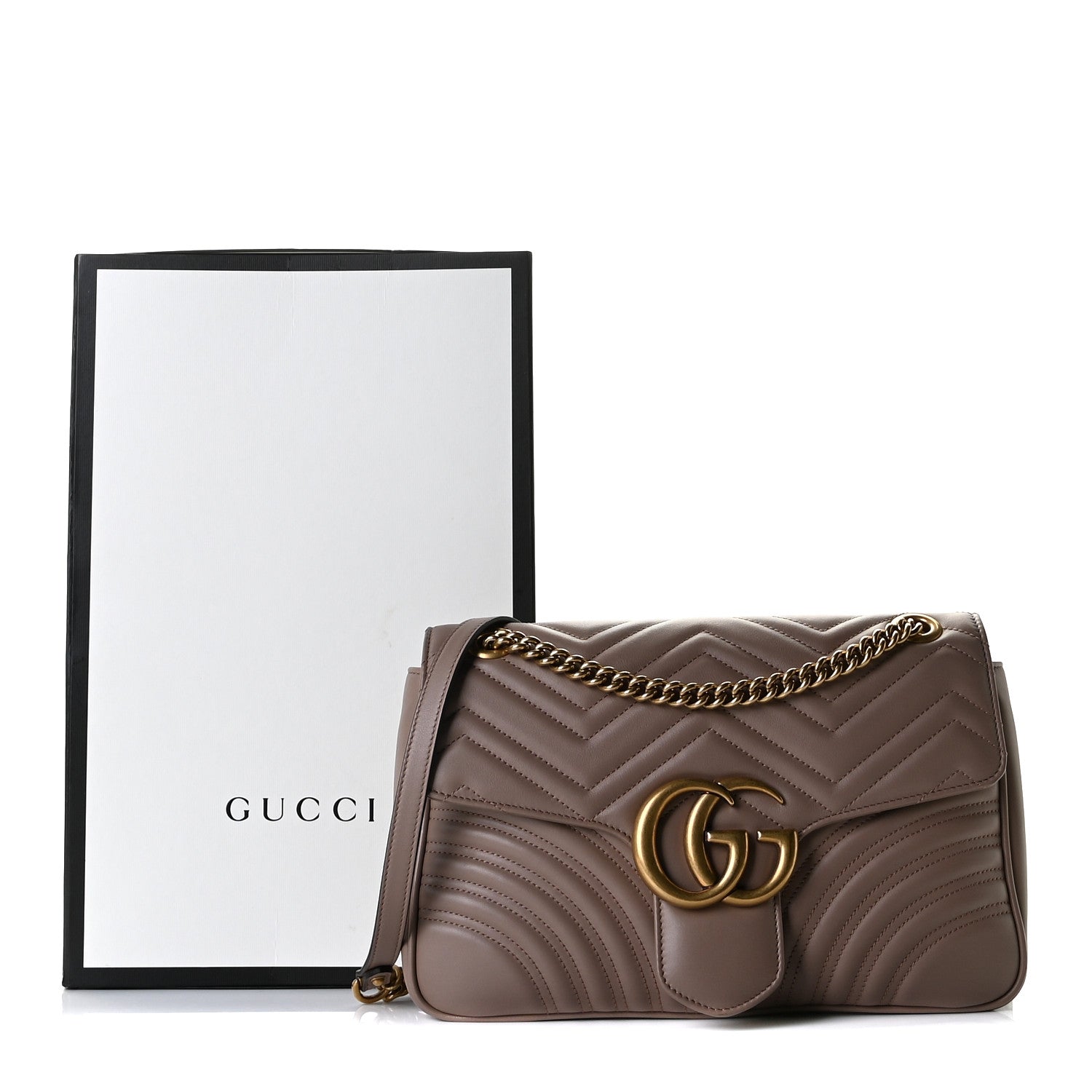 Gucci Calfskin Matelasse Medium GG Marmont Shoulder Bag Porcelain Rose 10 of 12