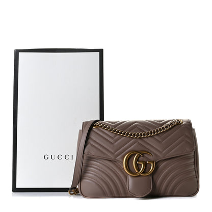 Gucci Calfskin Matelasse Medium GG Marmont Shoulder Bag Porcelain Rose 10 of 12