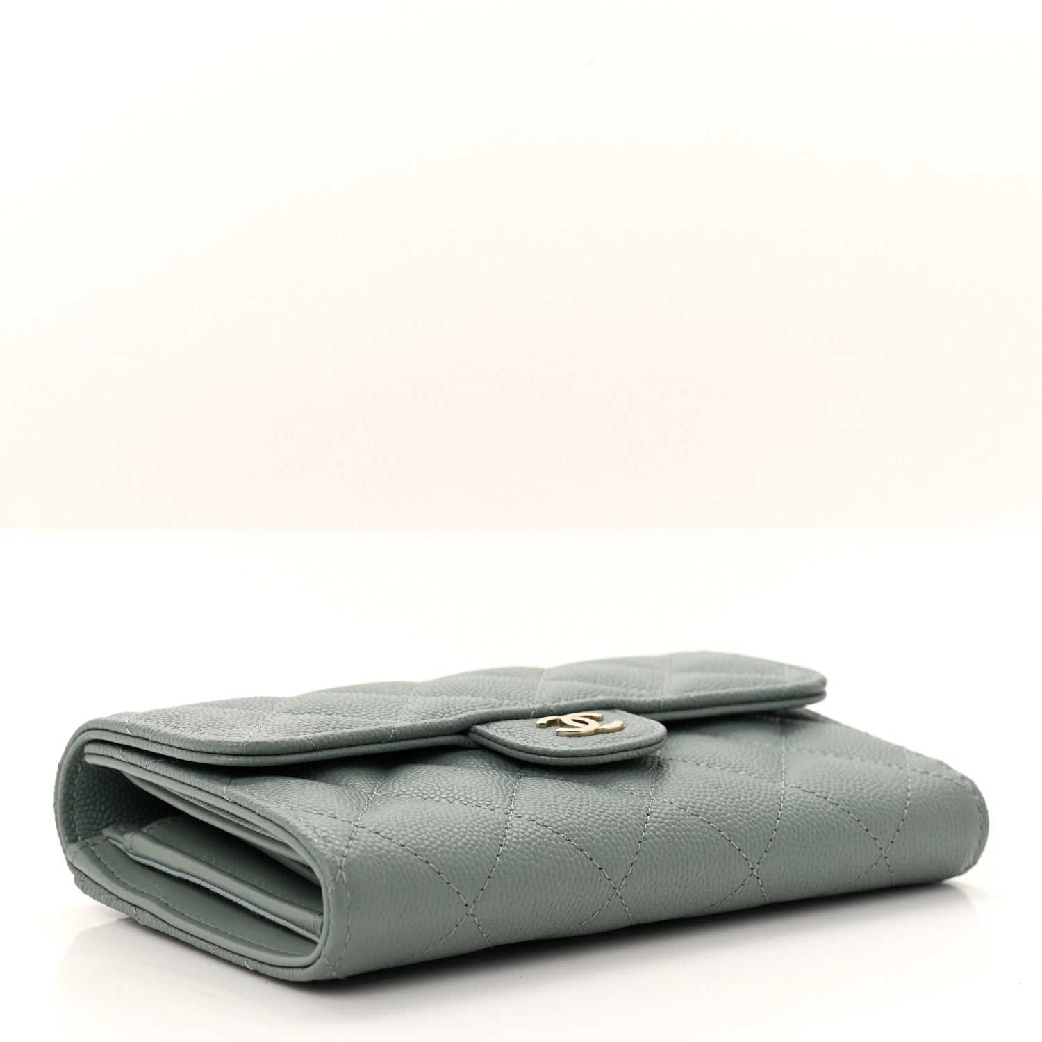 Chanel Caviar Quilted Medium Flap Wallet Dark Green 4 of 9