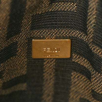 Fendi Fabric Jacquard FF 1974 Mini Baguette Tobacco Moro Black 6 of 9