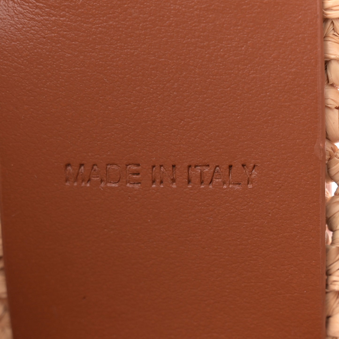 Raffia Calfskin Mini By My Side Tote Natural Cuoio