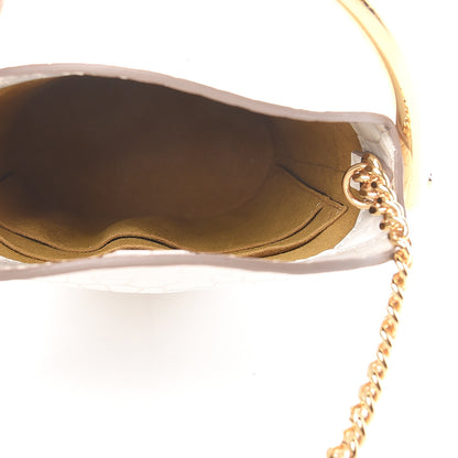 Stella McCartney Embossed Crocodile Effect Bucket Bag Ivory 5 of 12