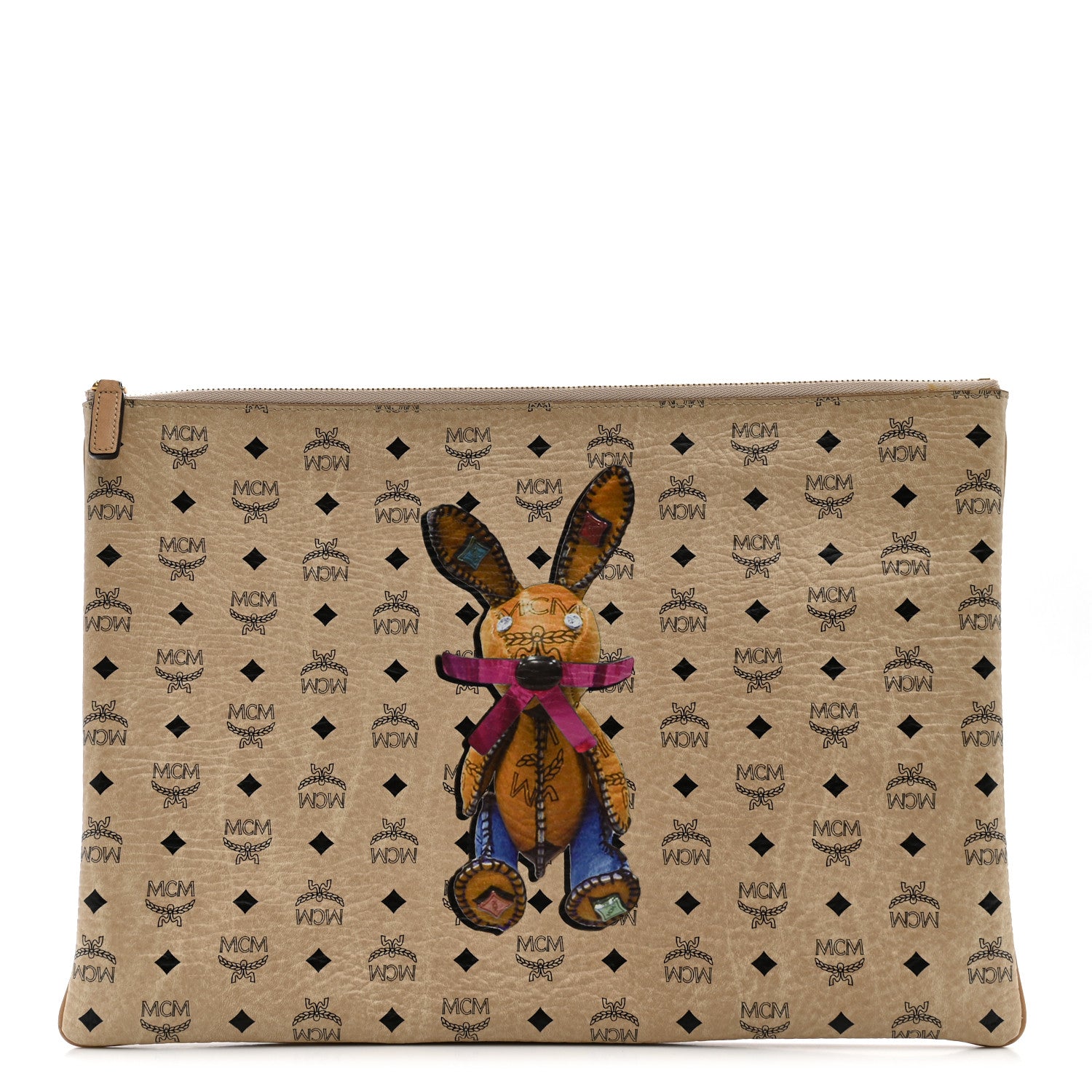 MCM Visetos Rabbit Pouch Beige 1 of 8