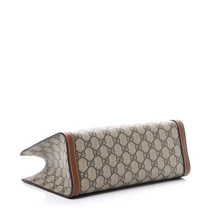 Gucci GG Supreme Monogram Calfskin Small Padlock Tote Beige Ebony Tuscany 3 of 10