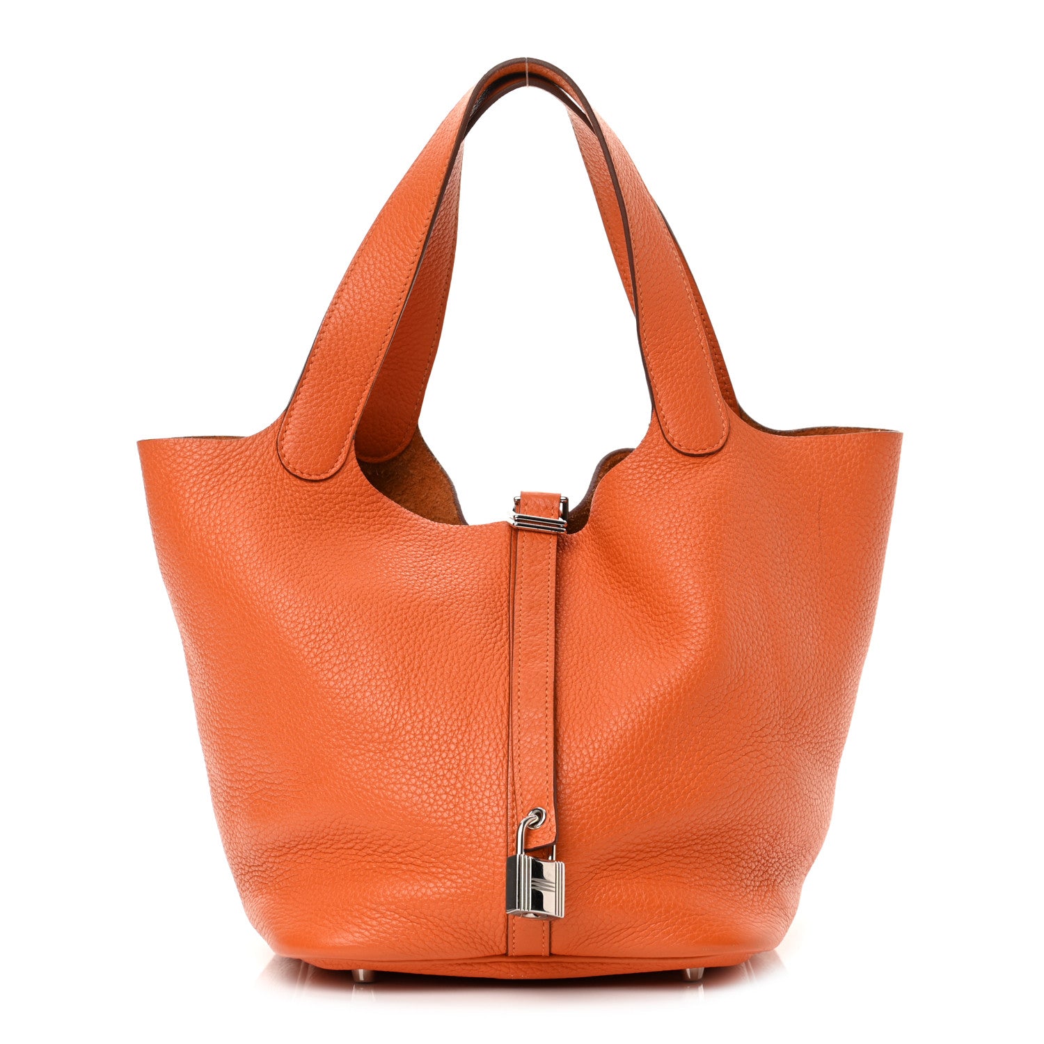 Hermes Taurillon Clemence Picotin Lock 22 MM Orange 1 of 15