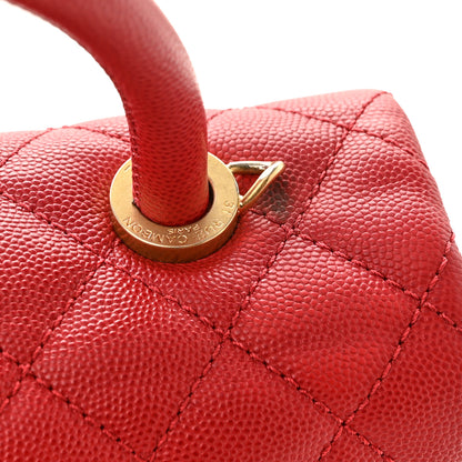 Chanel Caviar Quilted Small Coco Handle Flap Red 11 of 11