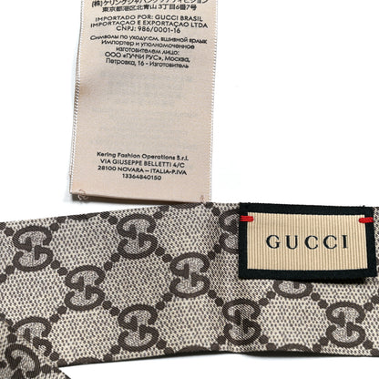 Gucci Silk Twill GG Monogram Guccilovvy Neck Bow Scarf Beige Red 4 of 4