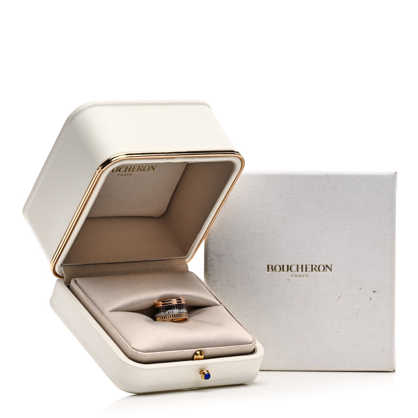 18K Pink Yellow White Gold Diamond PVD Large Quatre Classique Ring 46 3.75