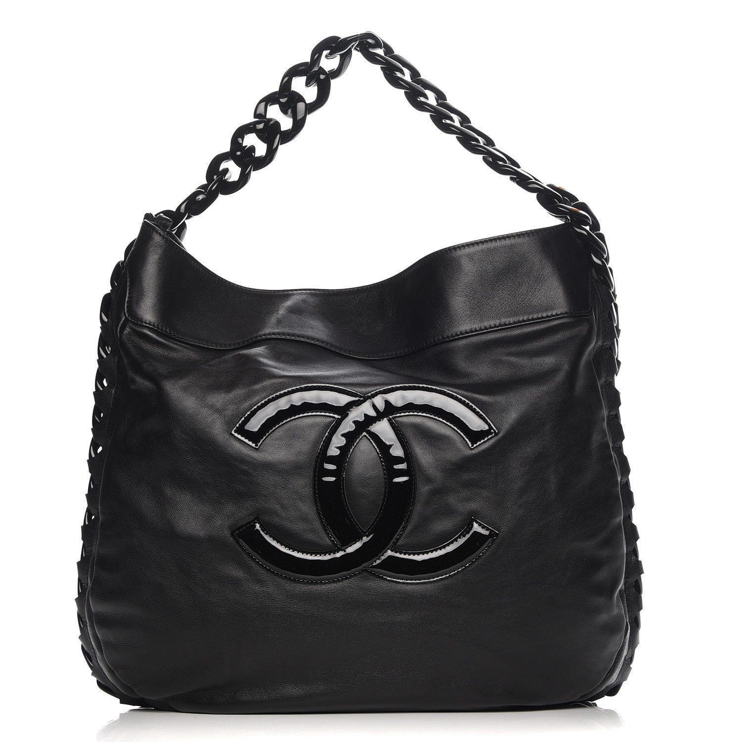 Chanel Calfskin Modern Chain Rhodoid Hobo Black 1 of 7