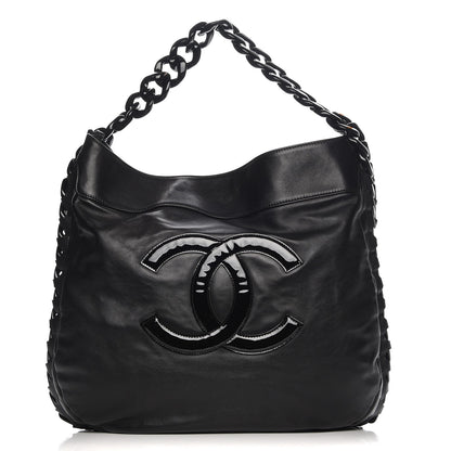 Chanel Calfskin Modern Chain Rhodoid Hobo Black 1 of 7