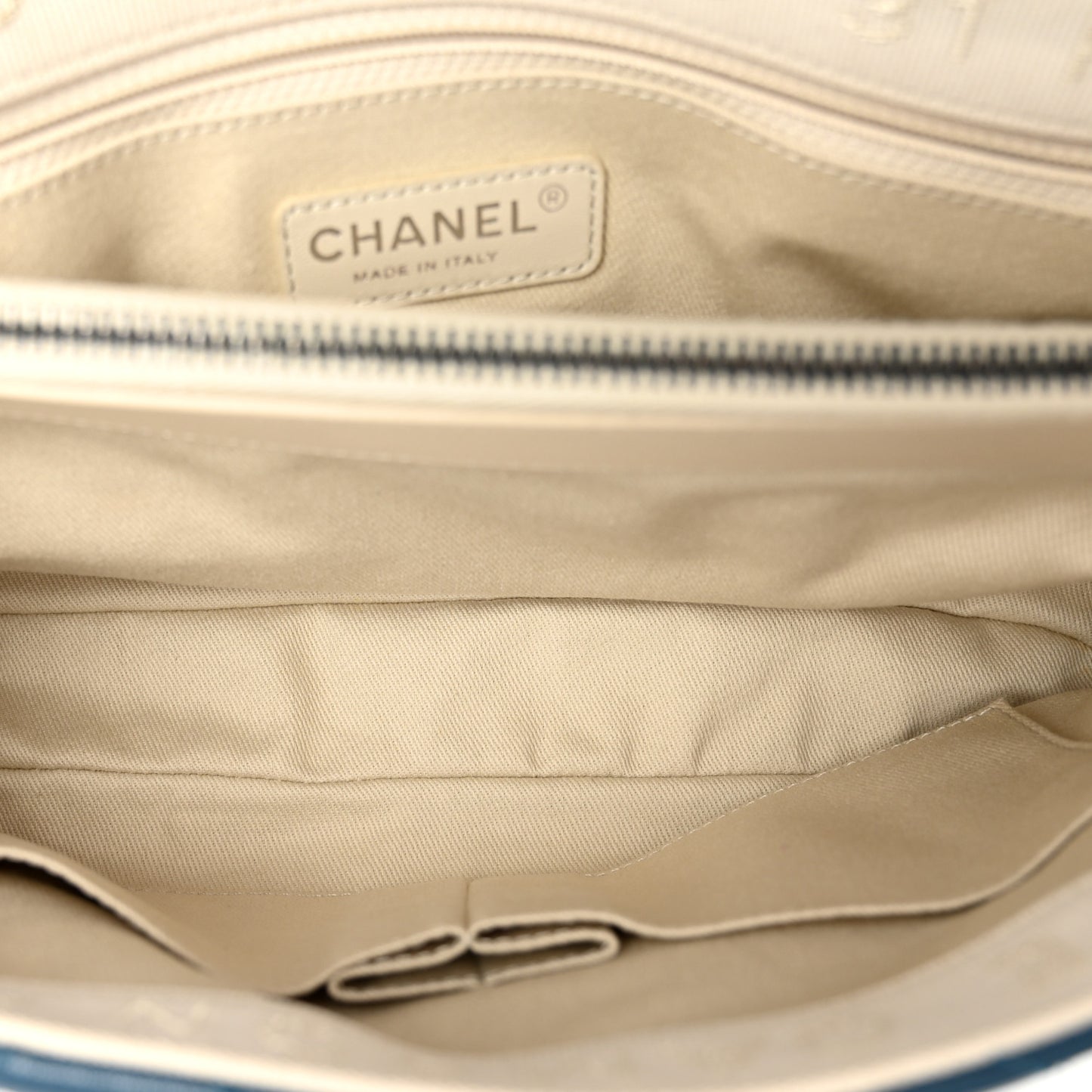 Goatskin Quilted Medium Flap Blue