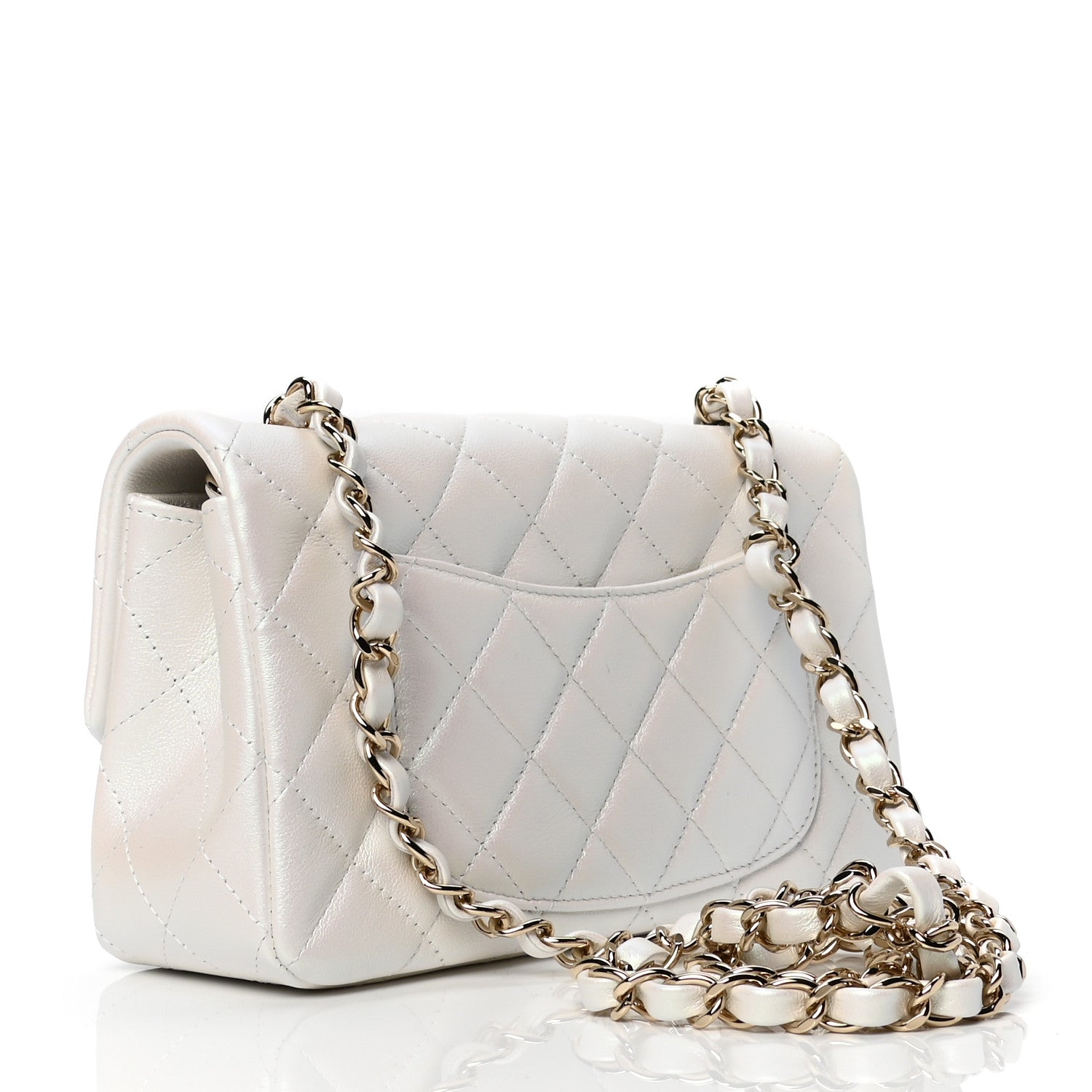 Chanel Iridescent Calfskin Quilted Mini Rectangular Flap White 2 of 4
