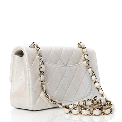 Chanel Iridescent Calfskin Quilted Mini Rectangular Flap White 2 of 4