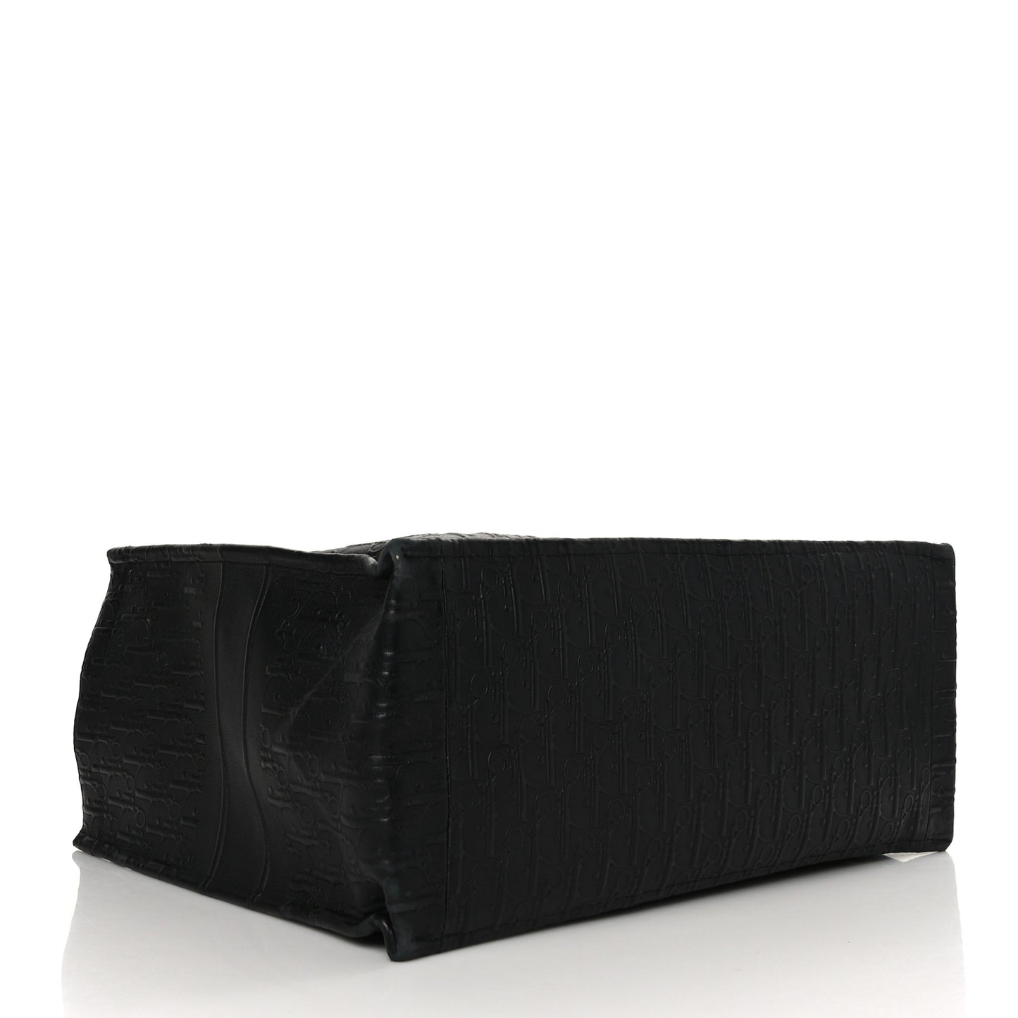 Oblique Calfskin Embossed Large Book Tote Black