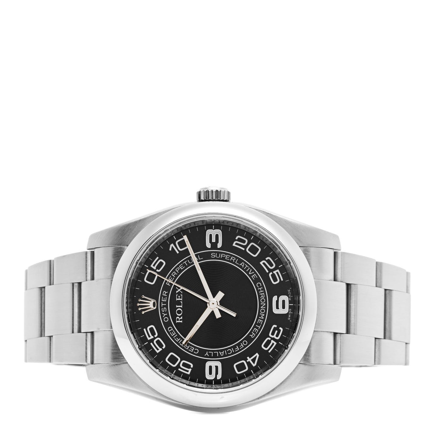 Stainless Steel 36mm Oyster Perpetual Watch Black Concentric 116000